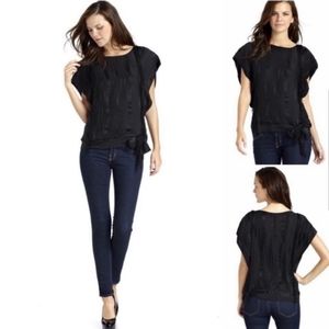 NWOT BCBGMaxAzria Silk Beaded Fringe Blouse